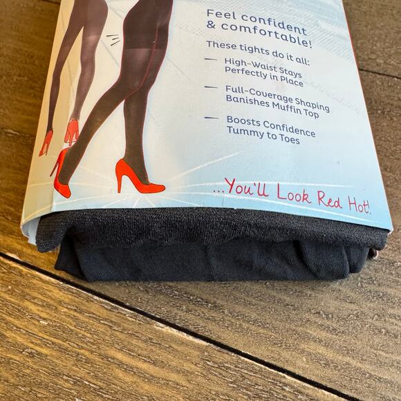Spanx Assets Red Hot Label Size 6 F Dark Gray High Waist Shaping Tights Sexy NEW - Picture 3 of 7